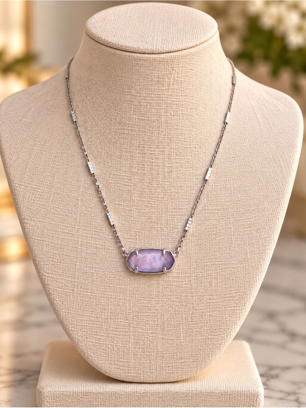 Kendall Scott Sterling Silver Lavender Stone Pendant Necklace